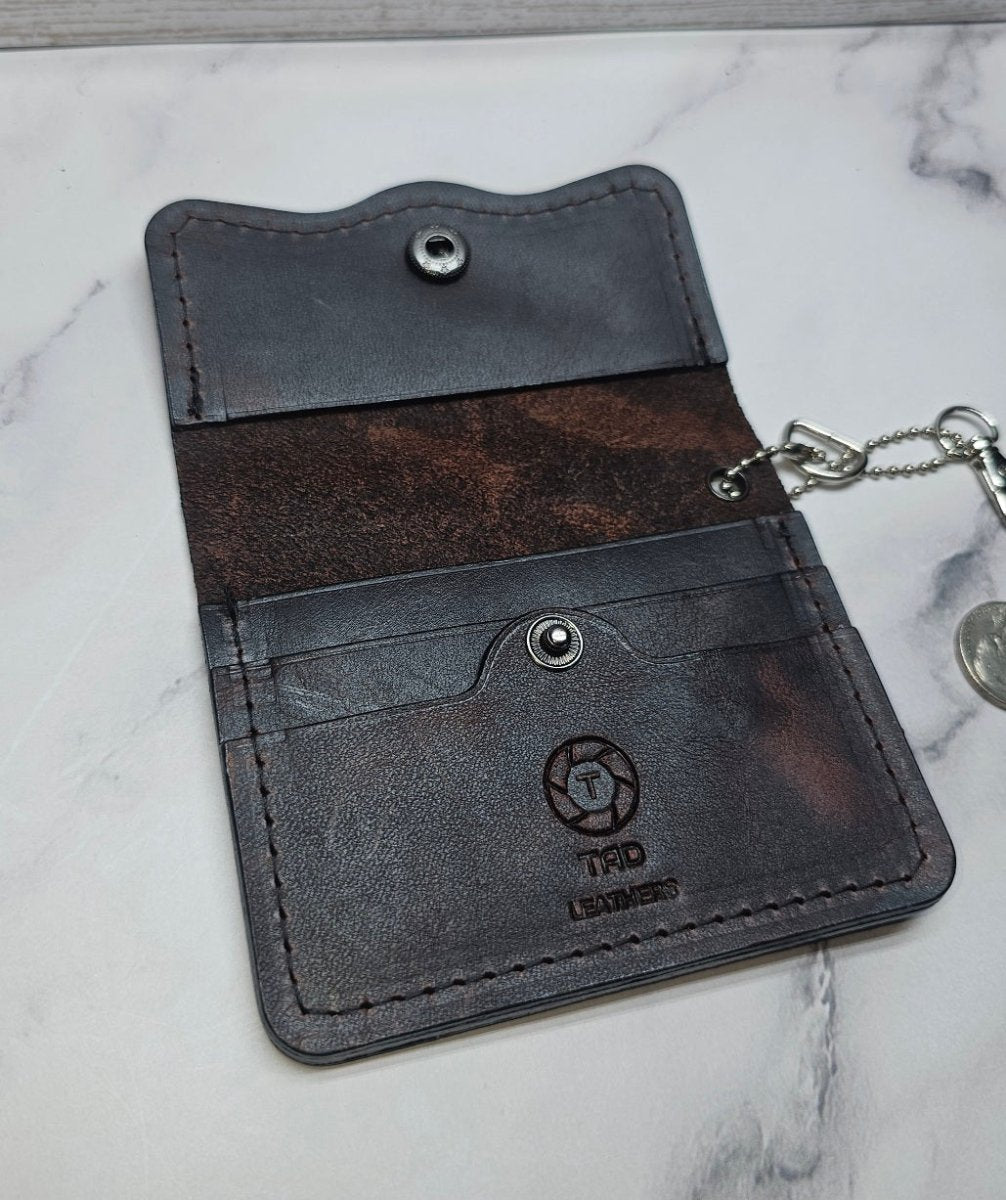 Leather Snap Cardholder (Volcano Brown) - Tad LeathersLeather Snap Cardholder (Volcano Brown)Best leather walletCard holder