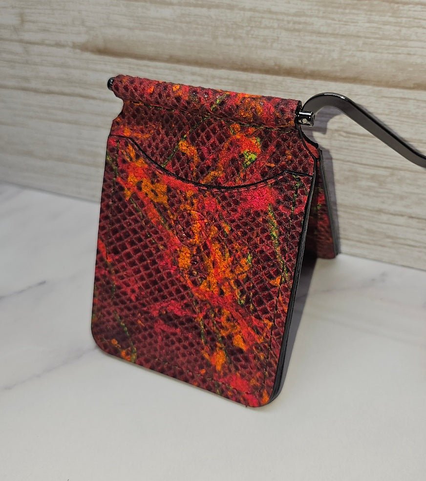Python Red Leather Money Clip - Handcrafted by Tad Leathers - Tad Leathers