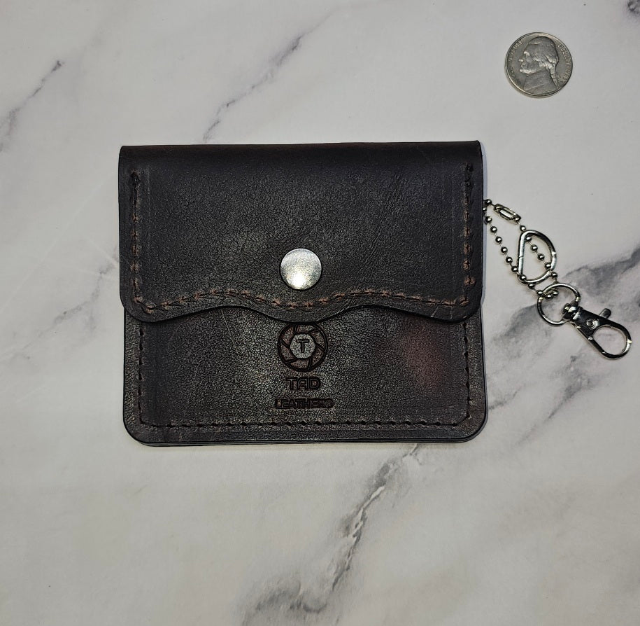 Leather Snap Cardholder (Volcano Brown) - Tad LeathersLeather Snap Cardholder (Volcano Brown)Best leather walletCard holder